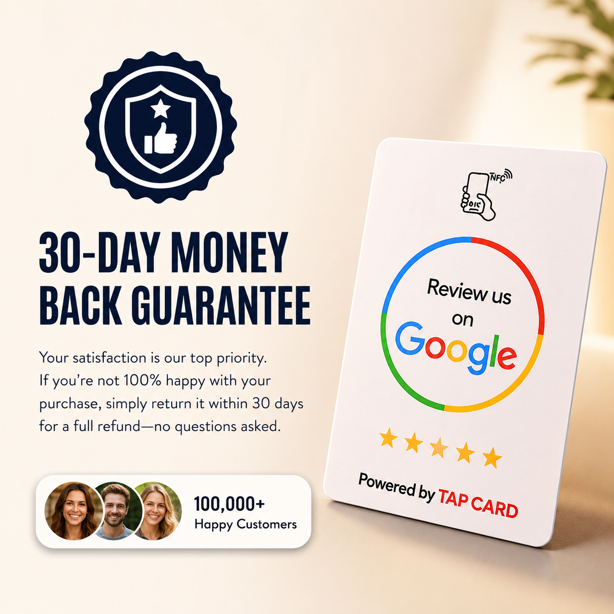 Contactless Google Customer Review NFC Card